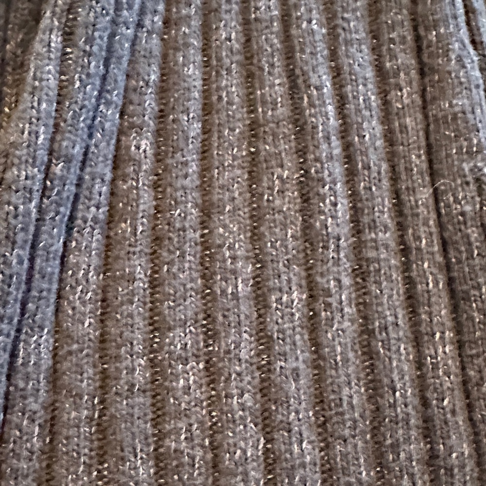 Free People Better Days Grayed Blue Elegant Ribbed Knit Maxi Skirt / Deep Slit - Picture 11 of 11